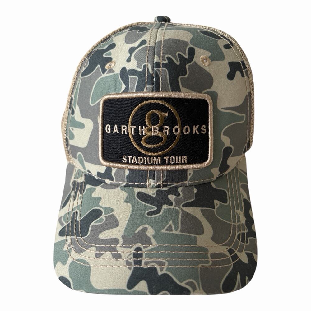 Garth Brooks Stadium Tour Camo Trucker Hat Adjustable Mesh Snapback Country